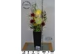 Luxusní květinová dekorace s exotickými květy a LED osvětlením