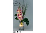 LED dekorace s orchidejí