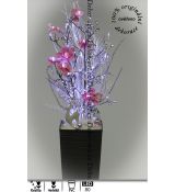 Luxusní vánoční LED dekorace s ledovými krystaly a krásnou růžovou magnolií