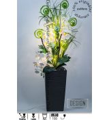 Luxusní LED dekorace se svěžími květy orchidejí a curcumy