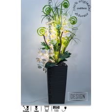 Luxusní LED dekorace se svěžími květy orchidejí a curcumy