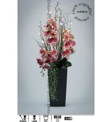 Velká LED květinová dekorace s růžovou orchidejí