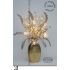 Designová zlatá váza s krásnými brokátovými květy magnolií s LED osvětlením