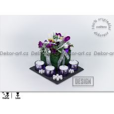 Nadčasový svícen vánoční květinový dárek s bílou orchidejí