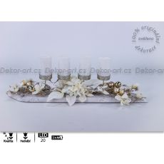 Luxusní vánoční designový svícen s magnoliemi