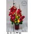 LED dekorace s velkými květy červených orchidejí