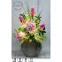 Luxusní LED dekorace s růžovými květy lilií a kurkumy