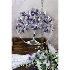 Strom života s bohatou korunou plnou polodrahokamů, lístečků a korálků Preciosa