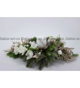 Luxusní vánoční svícen s bílou svící a zirkonovým efektem – šampaň & bílá elegance