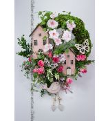 Věnec na dveře inspirovaný rozkvetlou zahradou