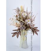 Exkluzivní Boho aranžmá s pampovou trávou a hedvábnými květy