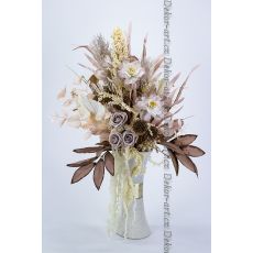 Exkluzivní Boho aranžmá s pampovou trávou a hedvábnými květy