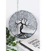 Andělský strom života s křišťálovým andělem – akvamarín, křišťál, opalit